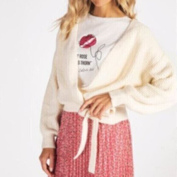Esqualo Wrap Around Knit Cardigan Sweater Sz XL NWT - Picture 10 of 10